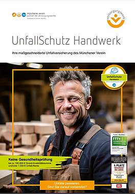 Prospekt zu einer Unfallversicherung für Handwerker