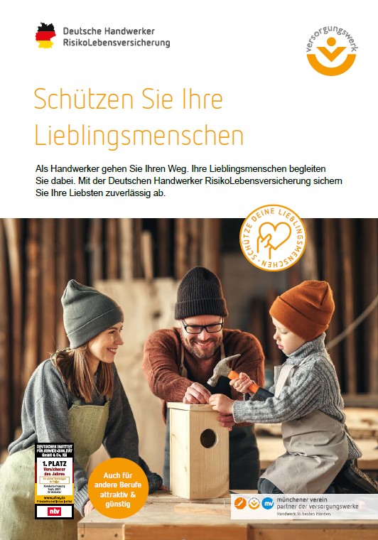 Folder zur Deutschen Handwerker RisikoLebensversicherung